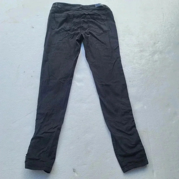 Almost Famous Jeans Womens 9 Black Denim Tapered Jeggings Lace Up Stretch Skinny - Picture 3 of 9